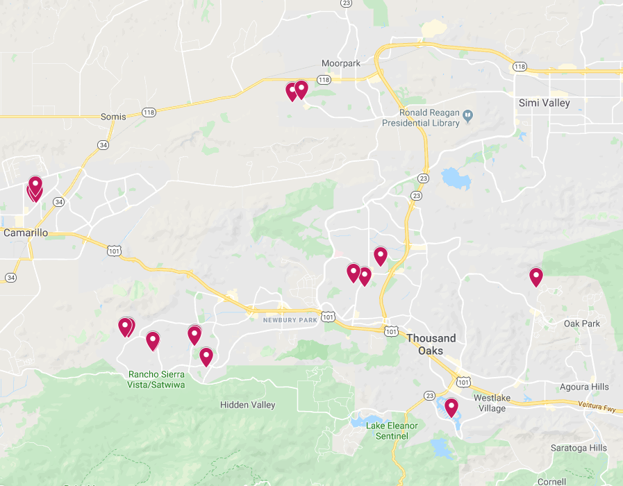 Map Conejo Valley Christmas Lights Display 2