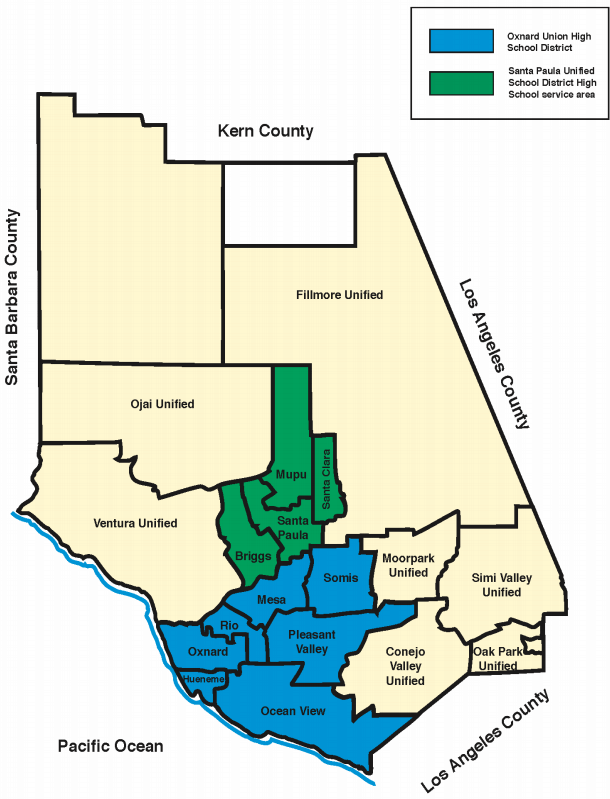 Map of Ventura County school districts